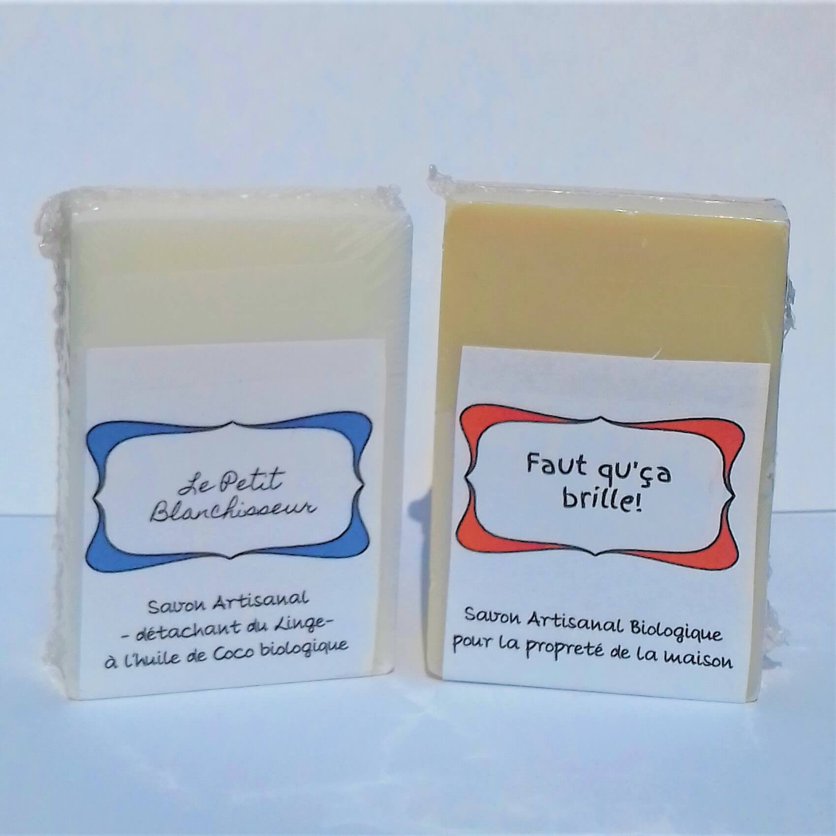 lot de savons naturels détachant du linge et nettoyage de la maison