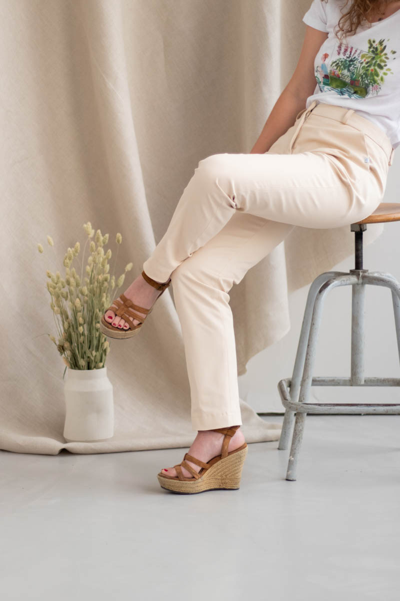 Pantalon droit en coton beige - Fabrication française - L'AUTHENTIQUE 5