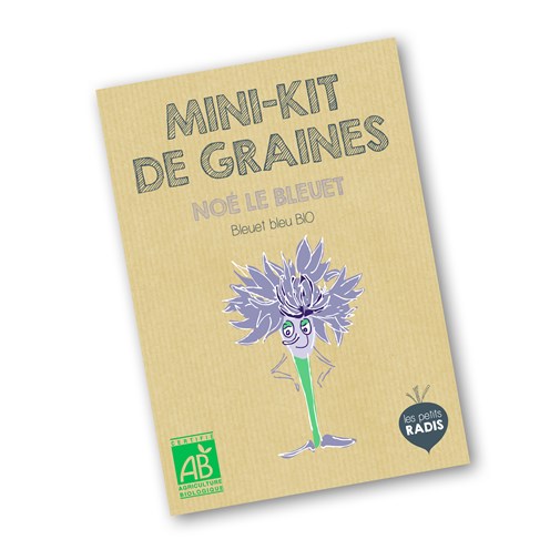 Mini-kit de semis - graines de bleuet bio - Noé le bleuet