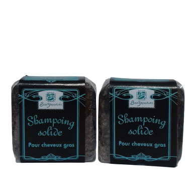 Lot de 2 shampoings solides pour cheveux gras -sans huile essentielle ni parfum-