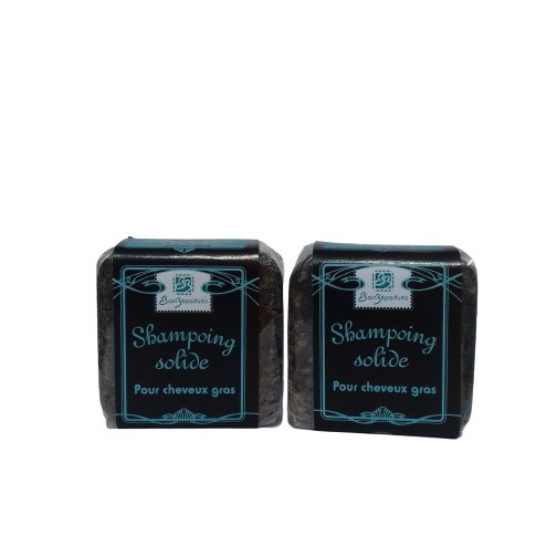 Lot de 2 Shampoings solides pour cheveux gras  -Sans Huile essentielle ni parfum-