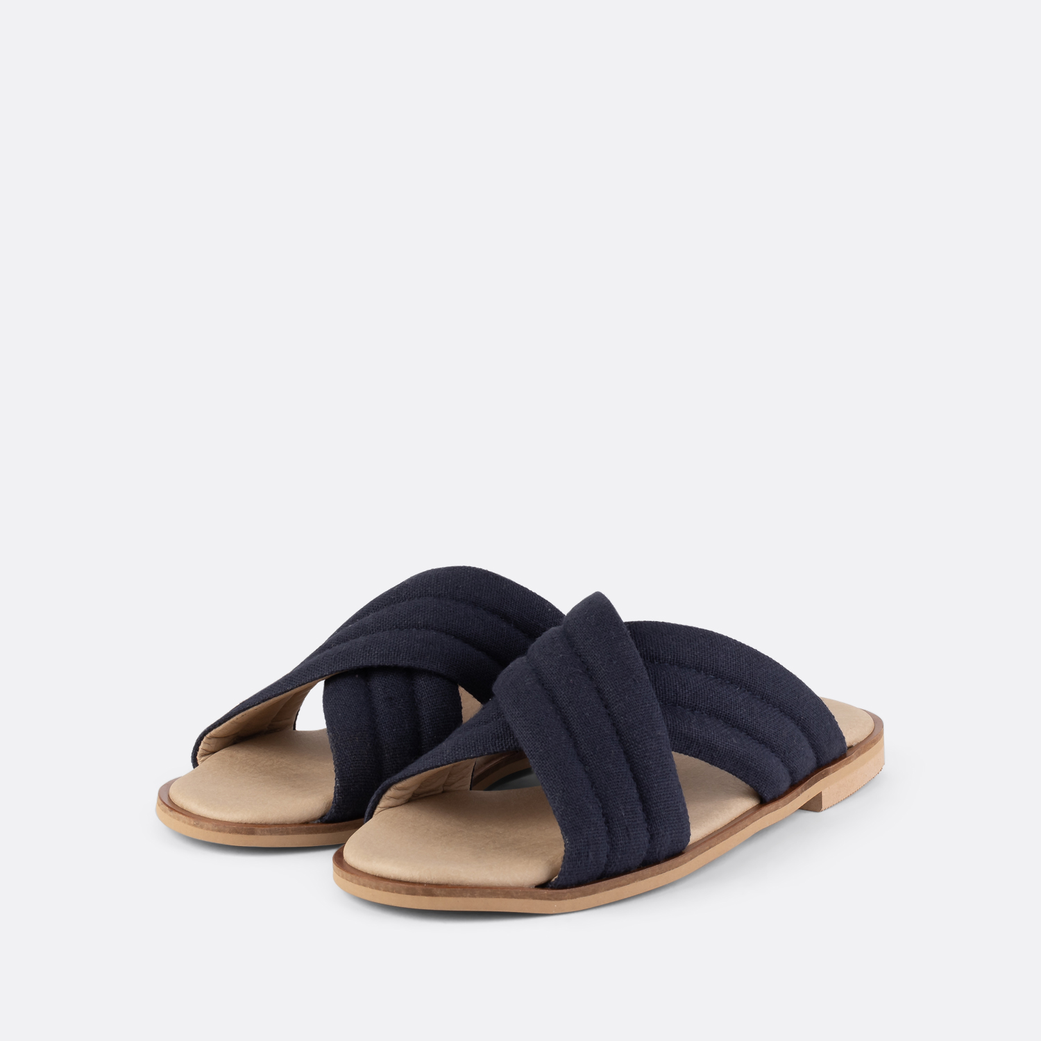 Violet-002 - Mules Plates en Chanvre & Coton 3