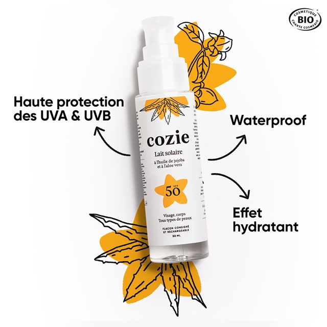 Lait solaire SPF 50 - Aloe vera et huile de jojoba - 50ml 2