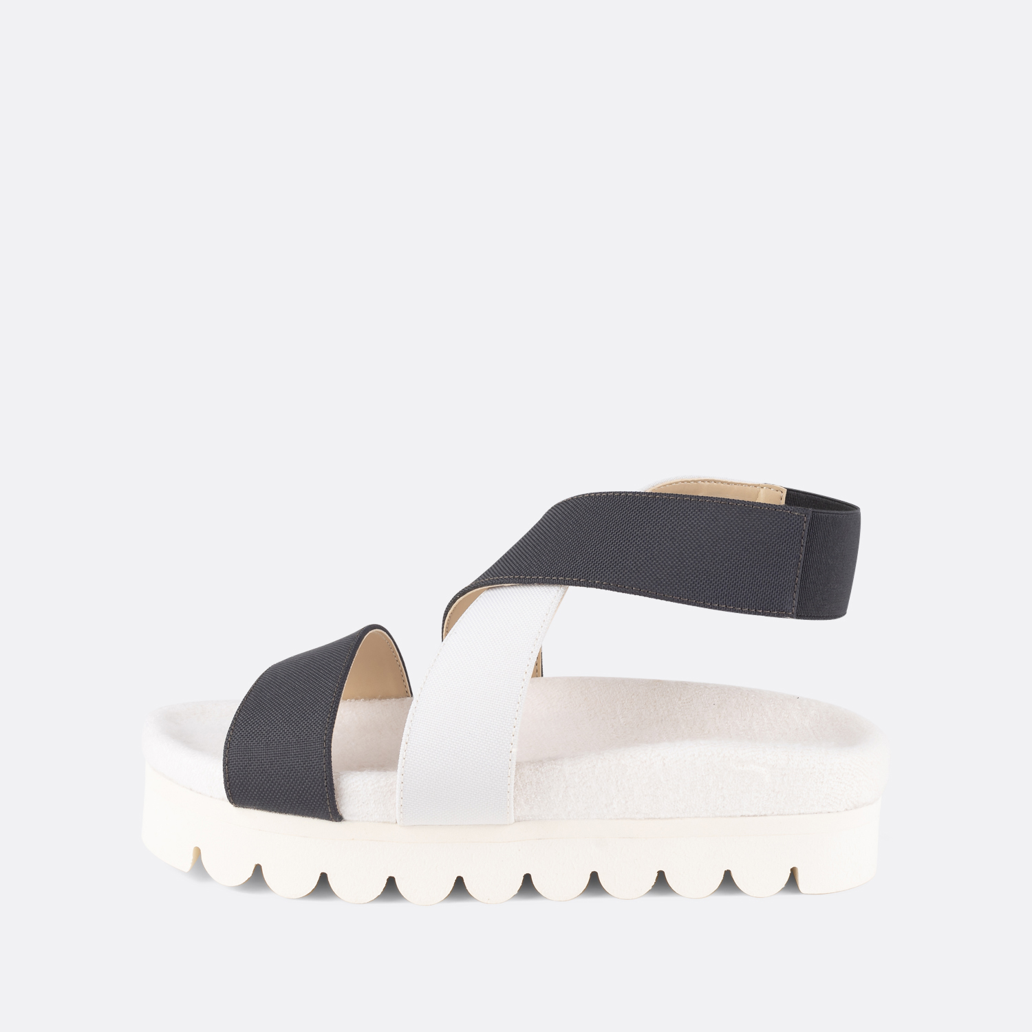 Sandales Composées en PET & Bambou - Blanc/Bleu Foncé 2