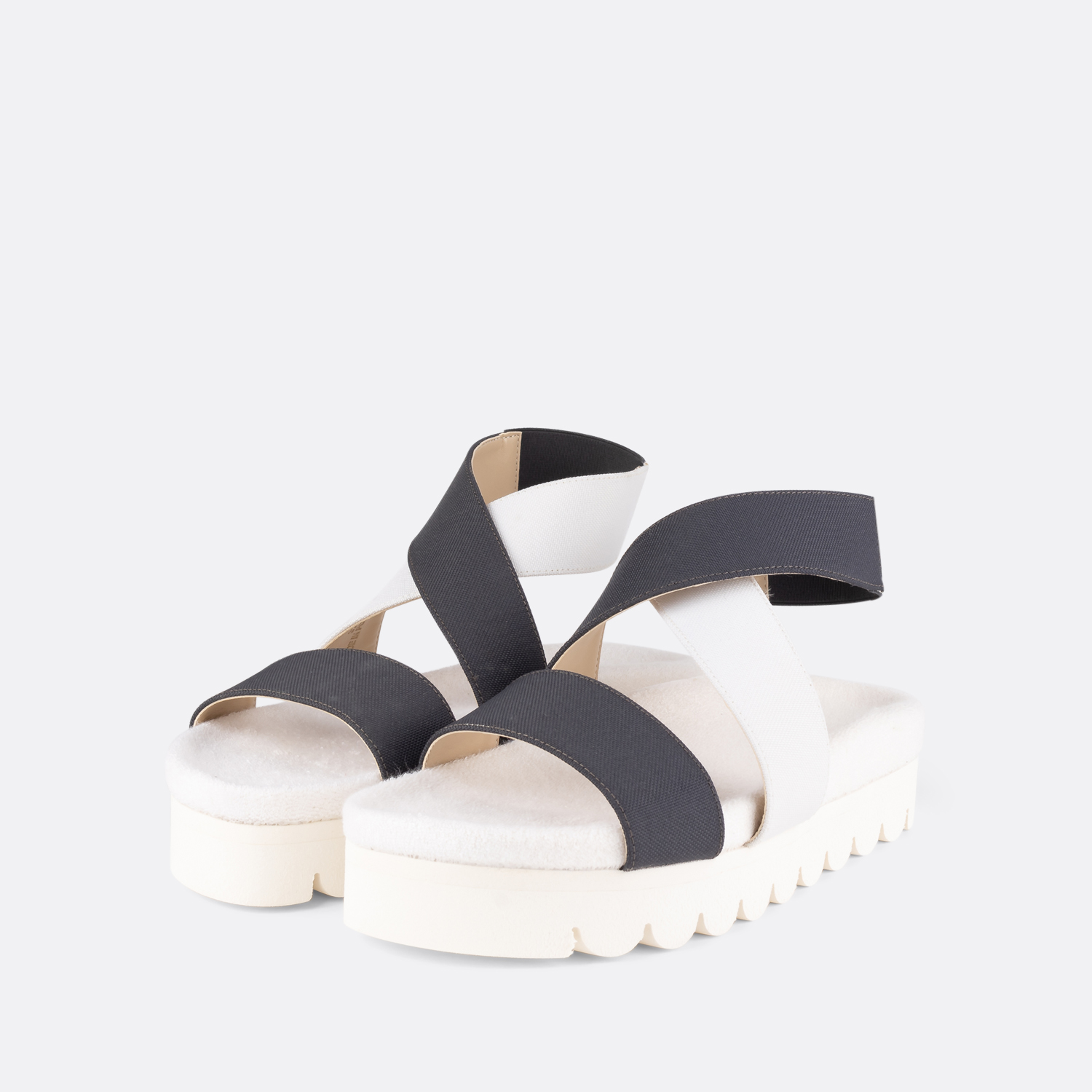 Sandales Composées en PET & Bambou - Blanc/Bleu Foncé 3