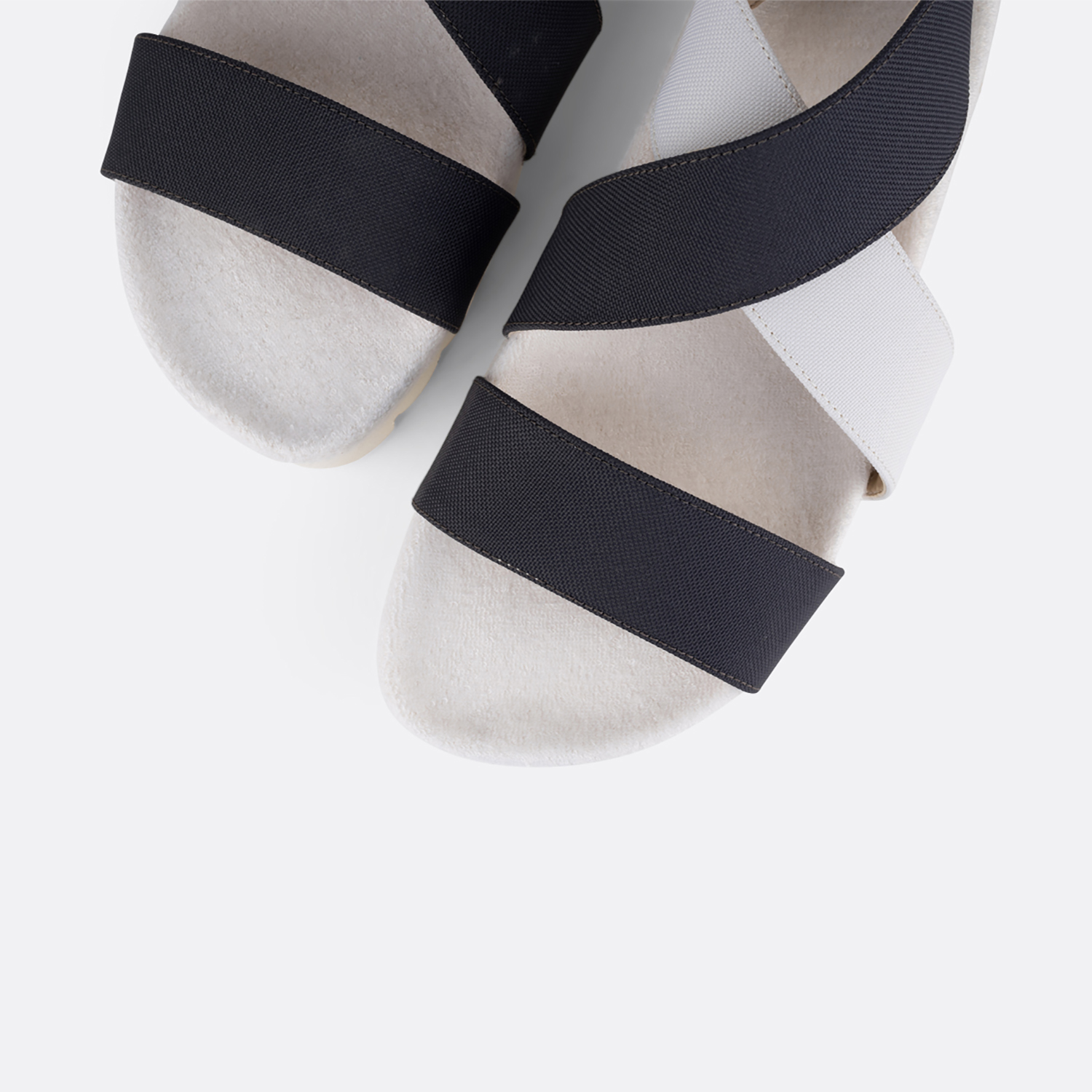 Sandales Composées en PET & Bambou - Blanc/Bleu Foncé 4