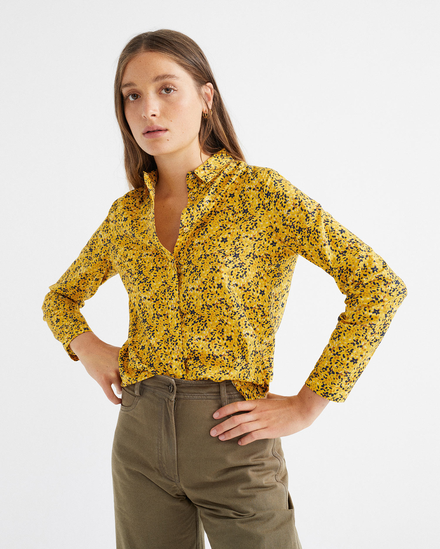 Chemisier imprimé moutarde - Chamomile  de Thinking MU 2