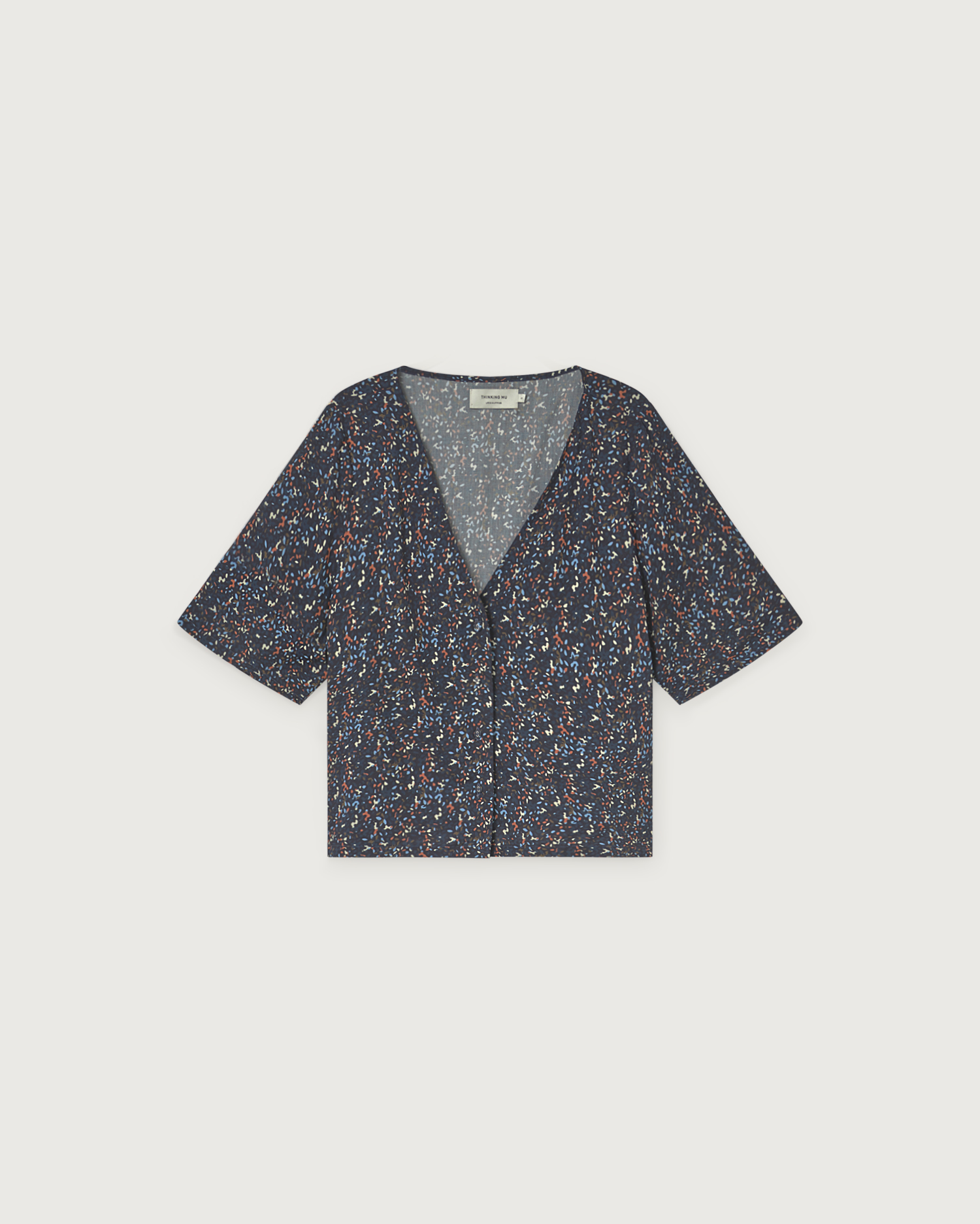 Blouse imprimée bleue - Libelula de Thinking MU 6