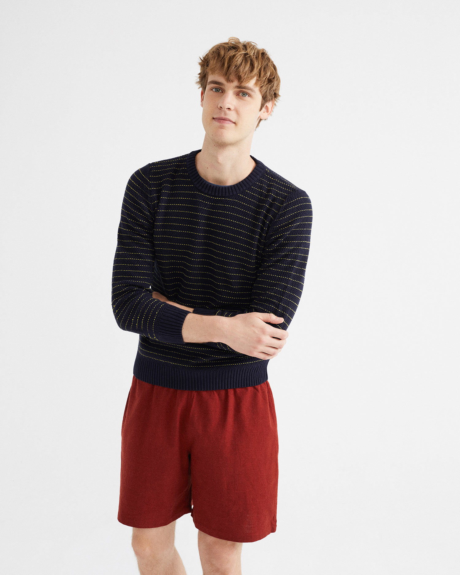 Sweater bleu marine - Miki knitted de Thinking MU 2