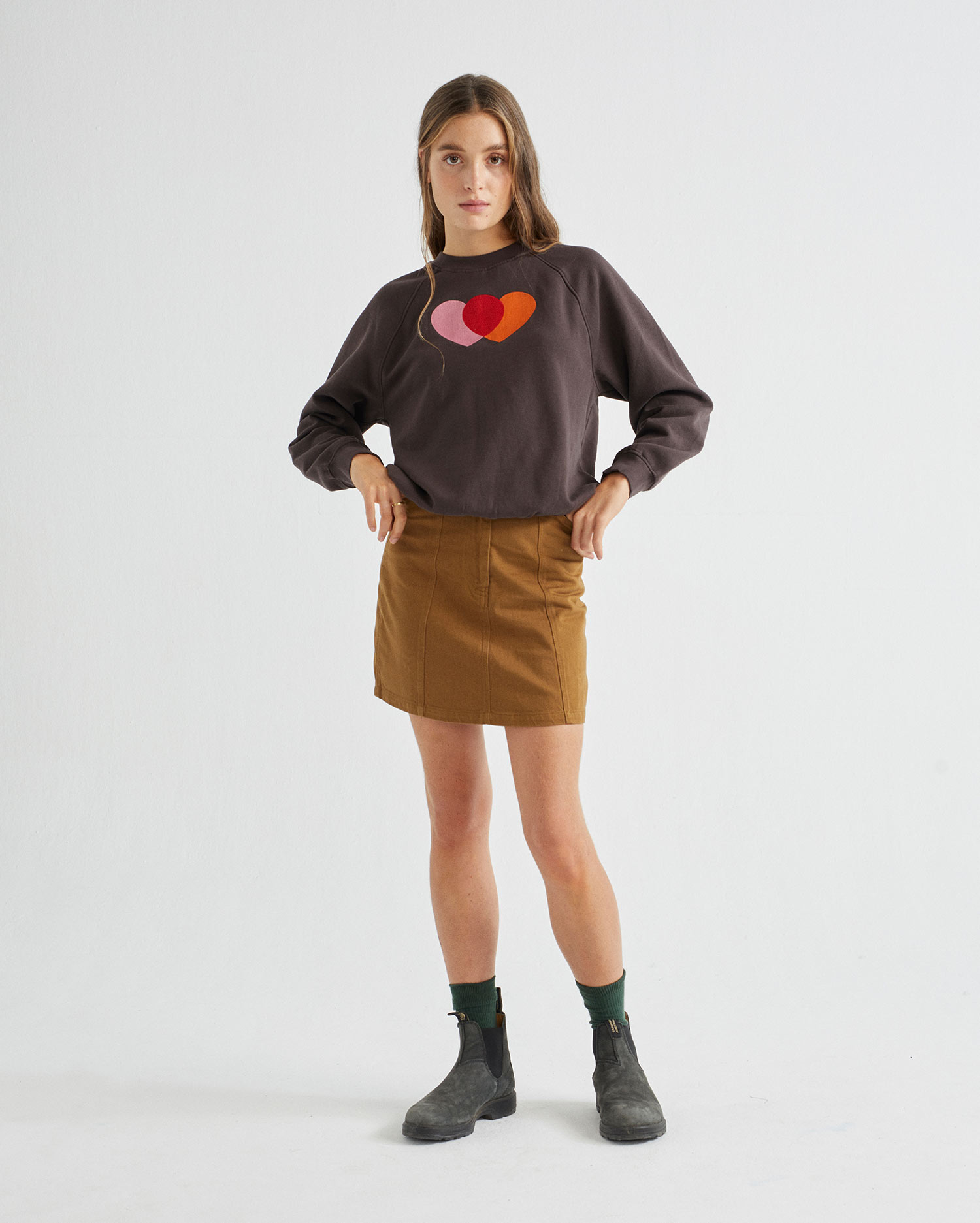 Sweat-shirt - Orange Hearts de Thinking MU. 3