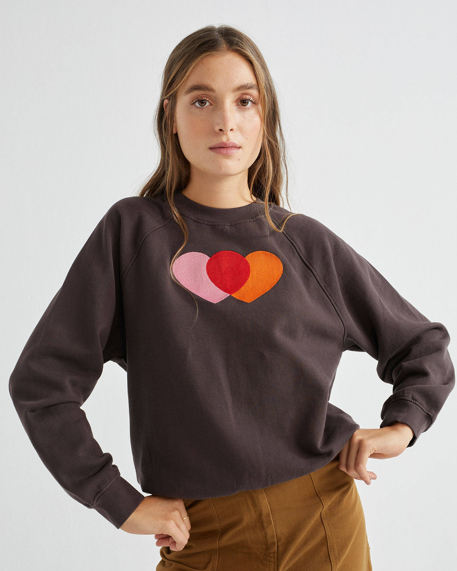 Sweat-shirt - Orange Hearts de Thinking MU. 2