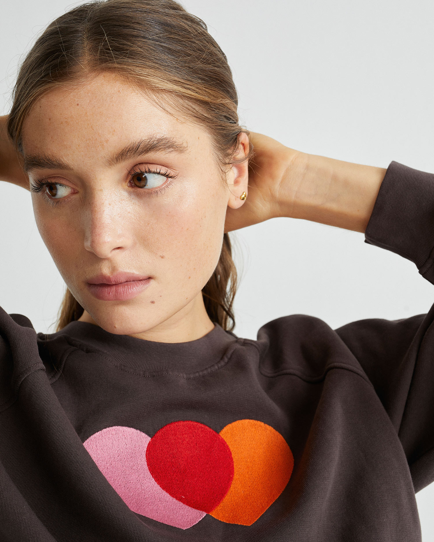 Sweat-shirt - Orange Hearts de Thinking MU. 4