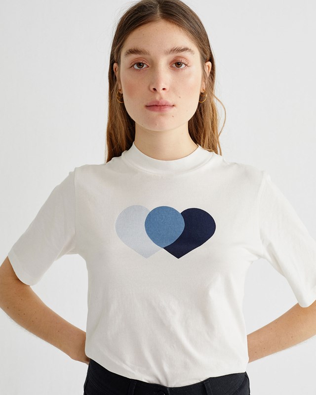 T-shirt basique bleu -  Hearts Mock de Thinking MU 2