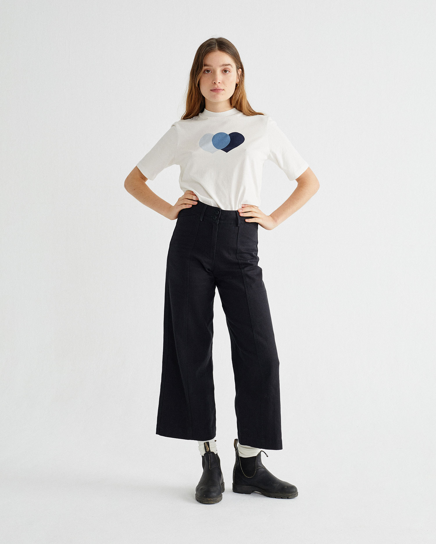 T-shirt basique bleu -  Hearts Mock de Thinking MU 3