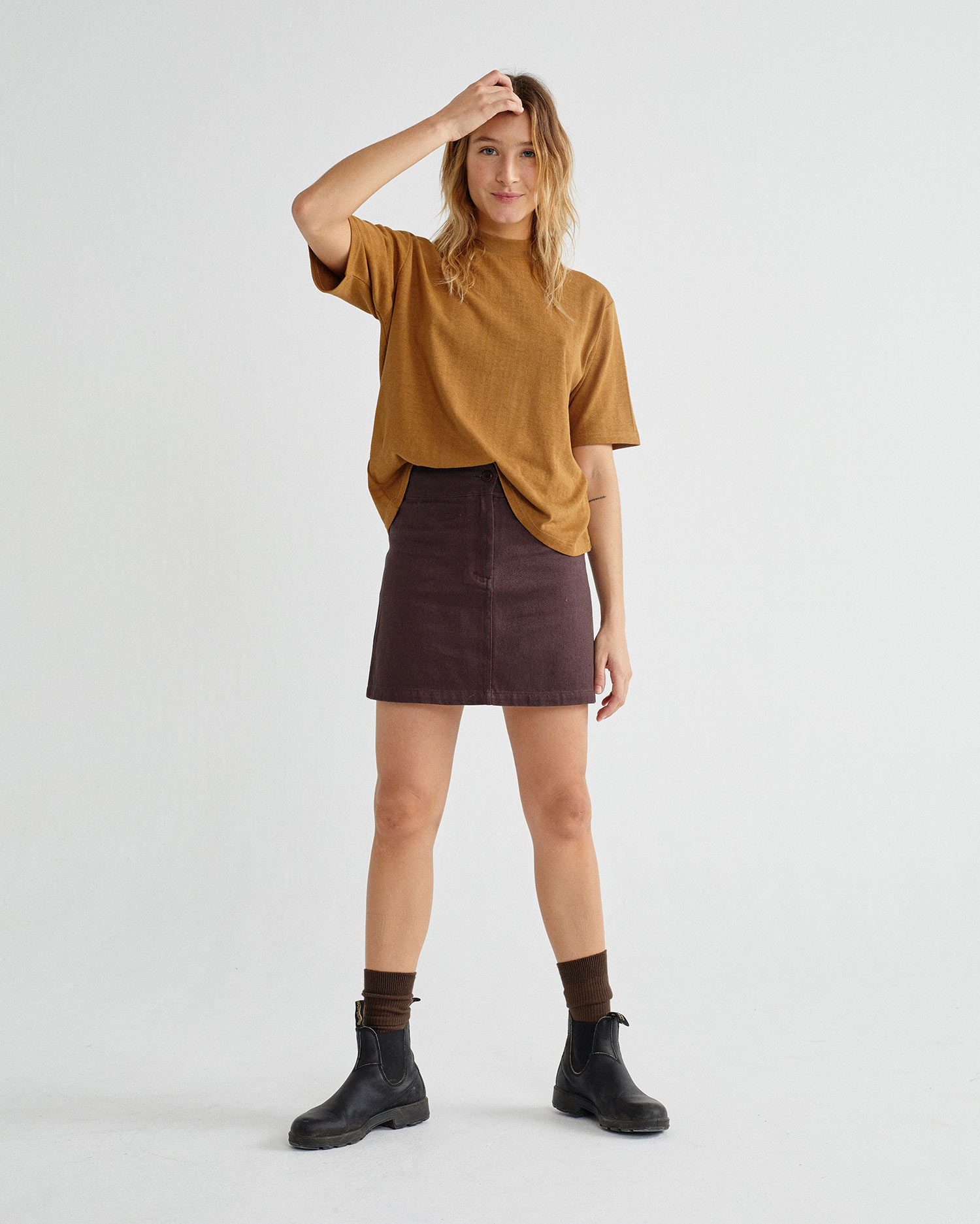 T-shirt  basique caramel - Hemp Aidin de Thinking MU 3