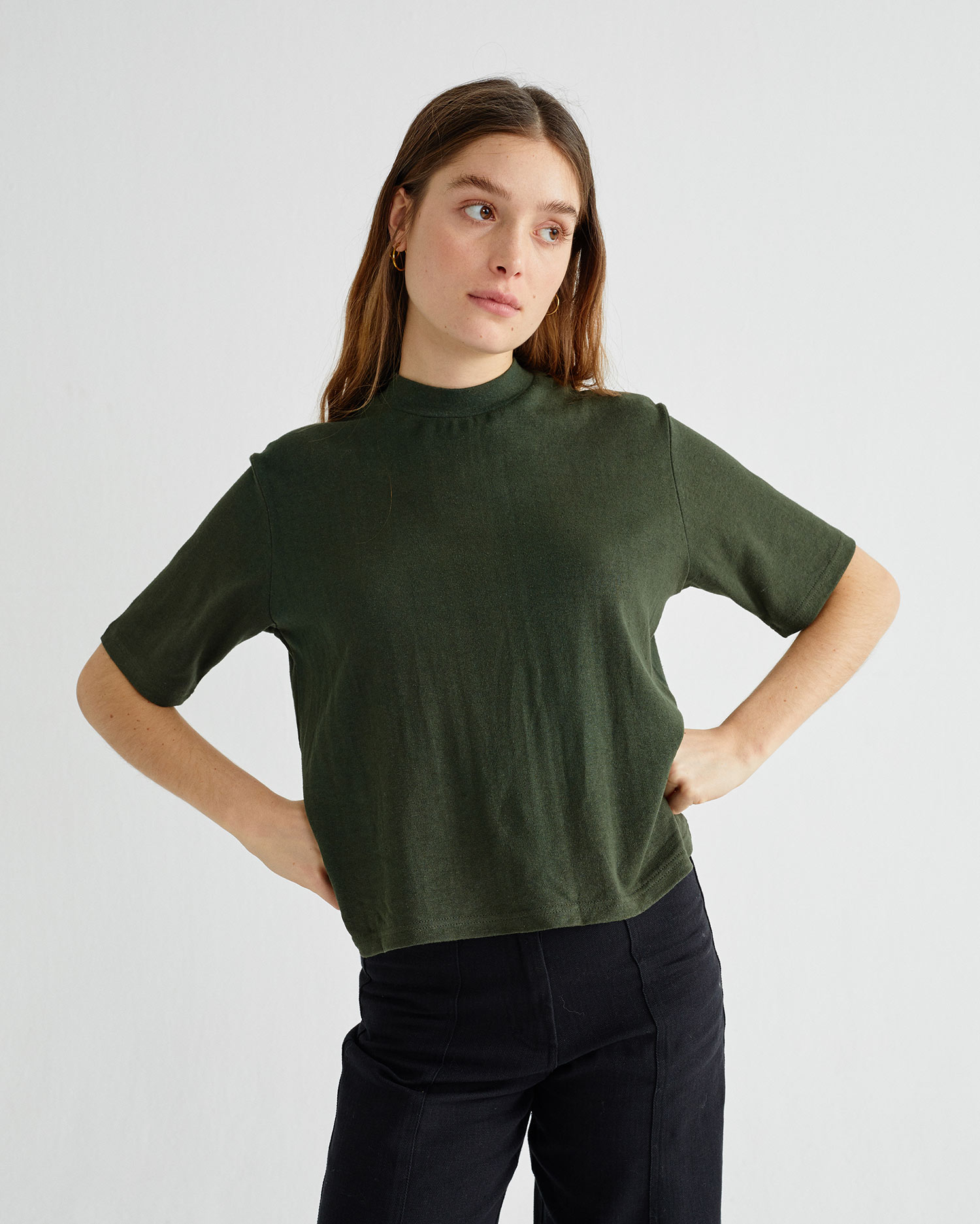 T-shirt  basique vert - Hemp Aidin de Thinking MU 2