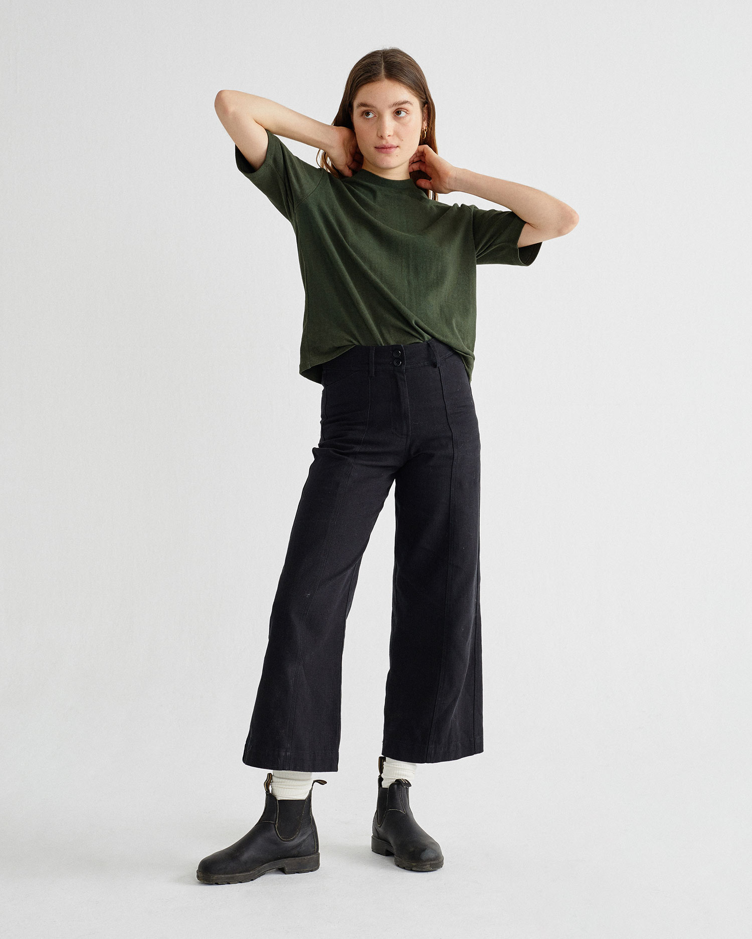 T-shirt  basique vert - Hemp Aidin de Thinking MU 3