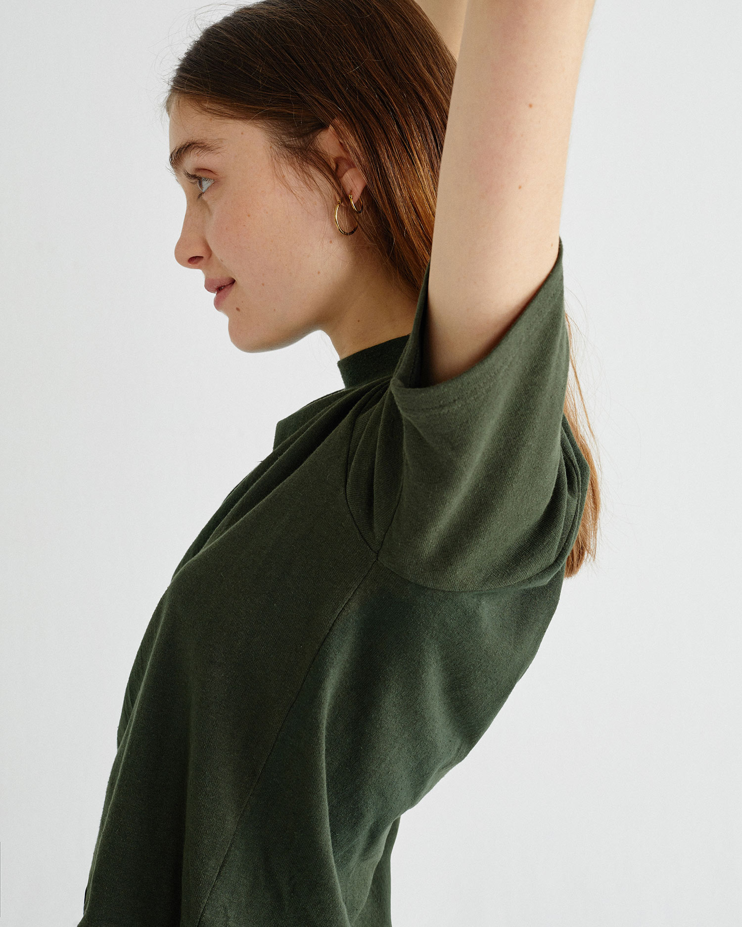 T-shirt  basique vert - Hemp Aidin de Thinking MU 5