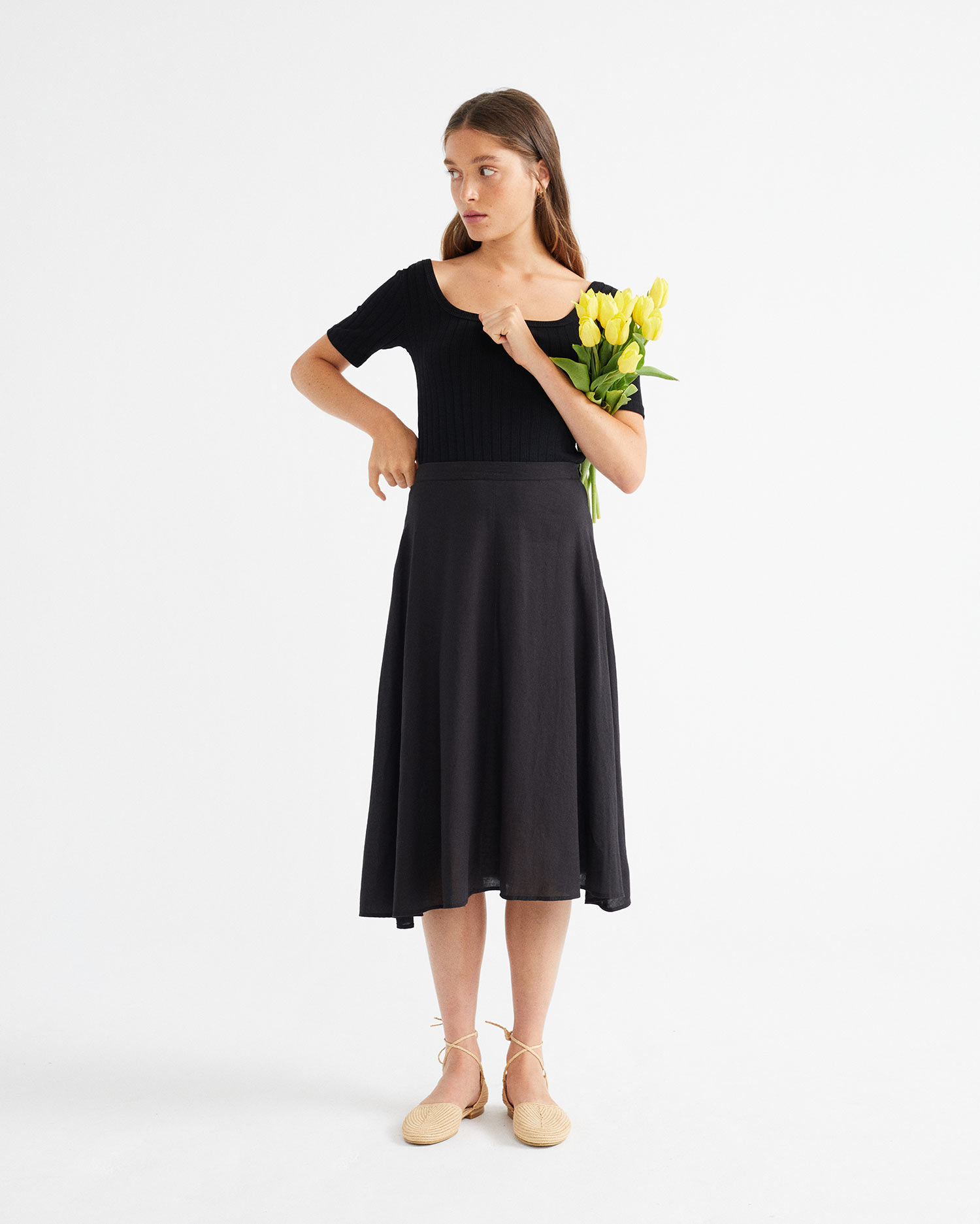 T-shirt noir - Trash Sunflower de Thinking MU 3