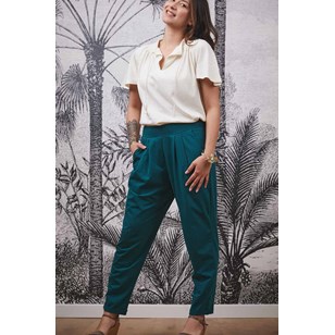 Pantalon femme carotte coton bio éthique - BASILIE