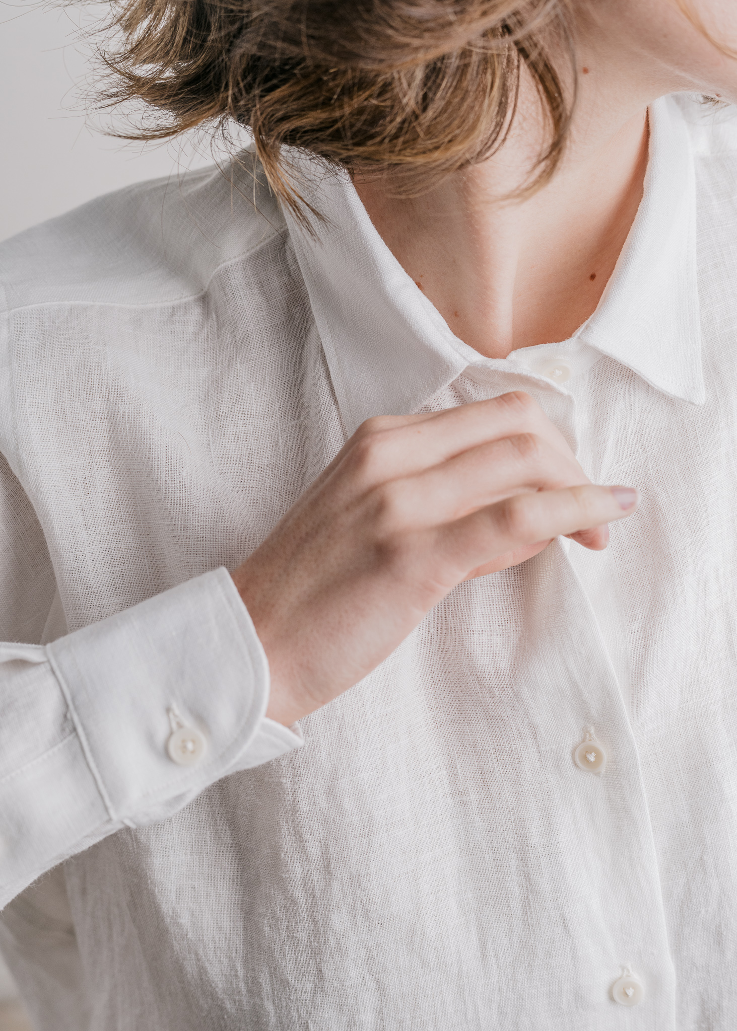 CHEMISE ESSENTIELLE EN LIN - Blanche 5