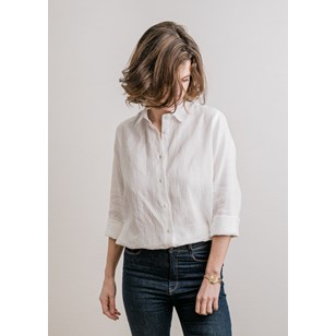 CHEMISE ESSENTIELLE EN LIN - Blanche