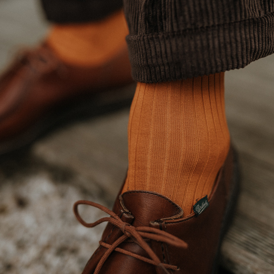 Chaussettes côtelées Miel 3