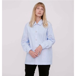 Chemise-veste Oxford bleue ciel - Organic Basics
