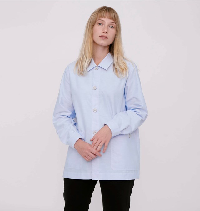 Chemise-veste Oxford bleue ciel - Organic Basics 2