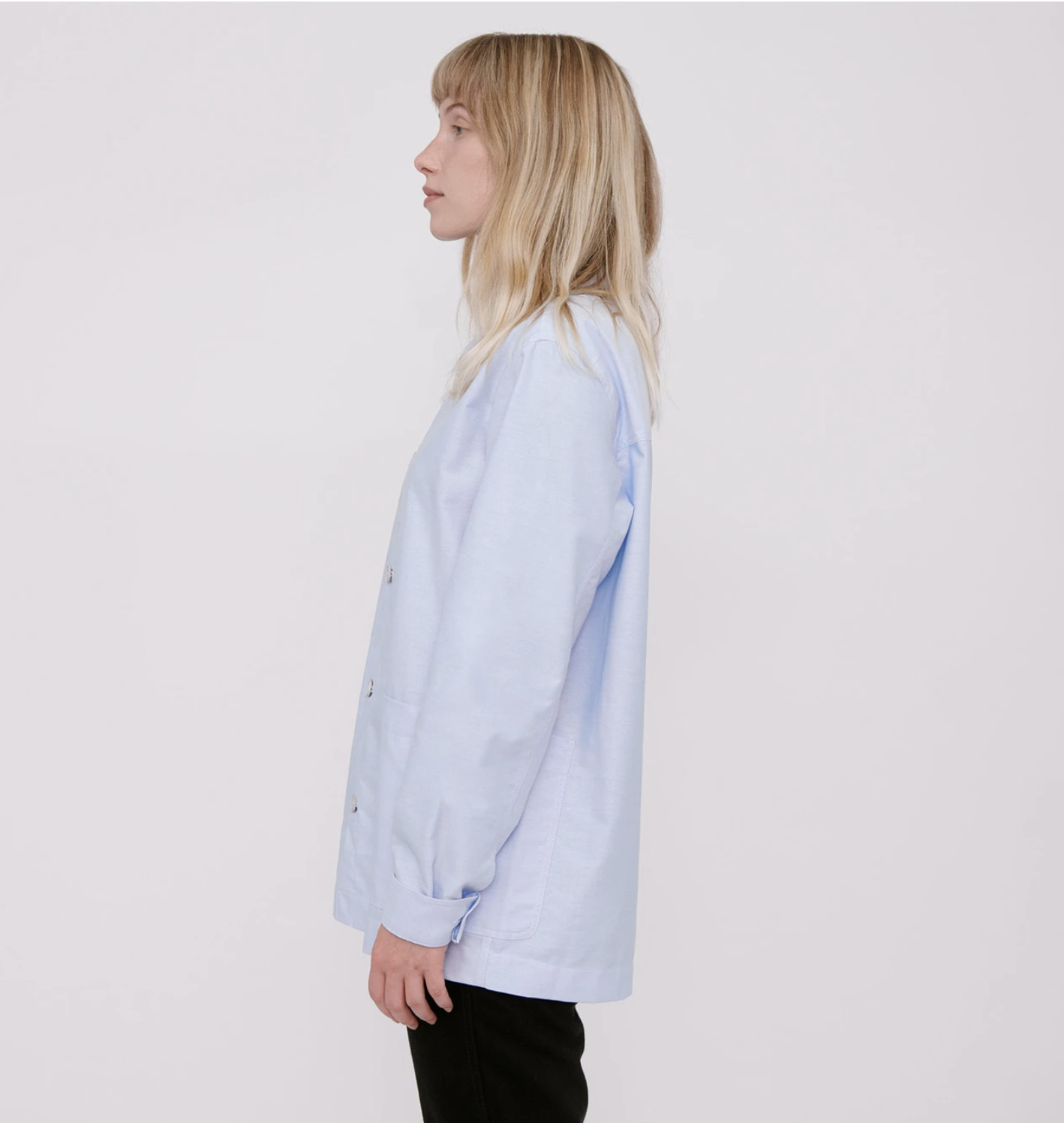 Chemise-veste Oxford bleue ciel - Organic Basics 4