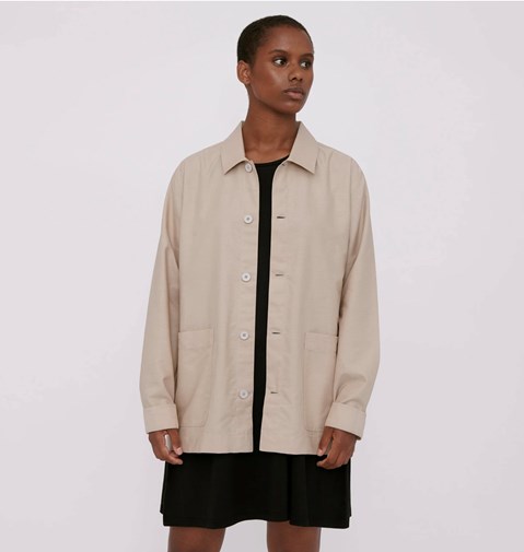Chemise-veste Oxford beige - Organic Basics