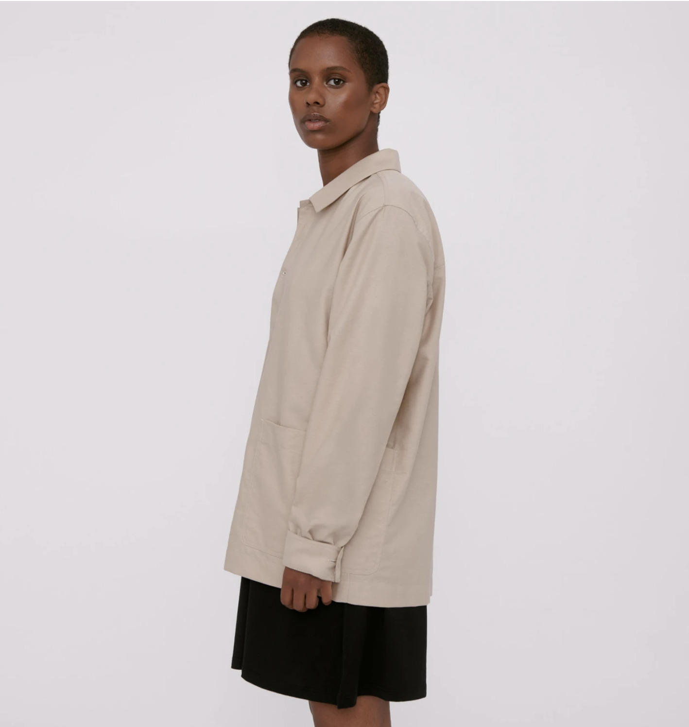 Chemise-veste Oxford beige - Organic Basics 3