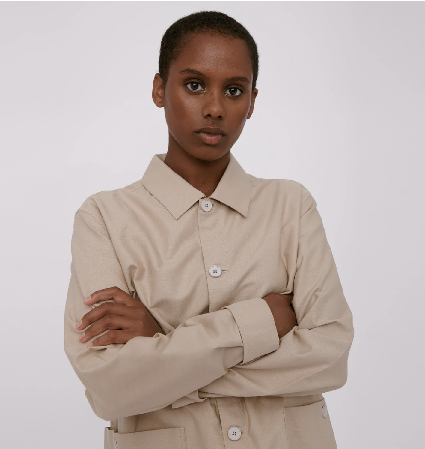 Chemise-veste Oxford beige - Organic Basics 5
