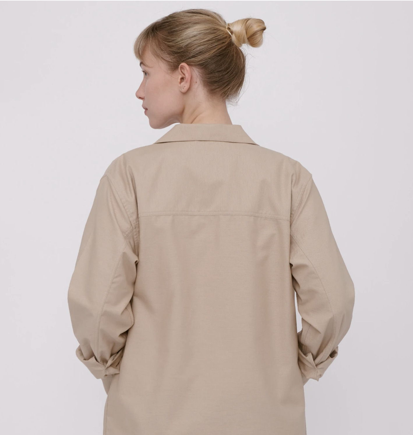Chemise-veste Oxford beige - Organic Basics 7