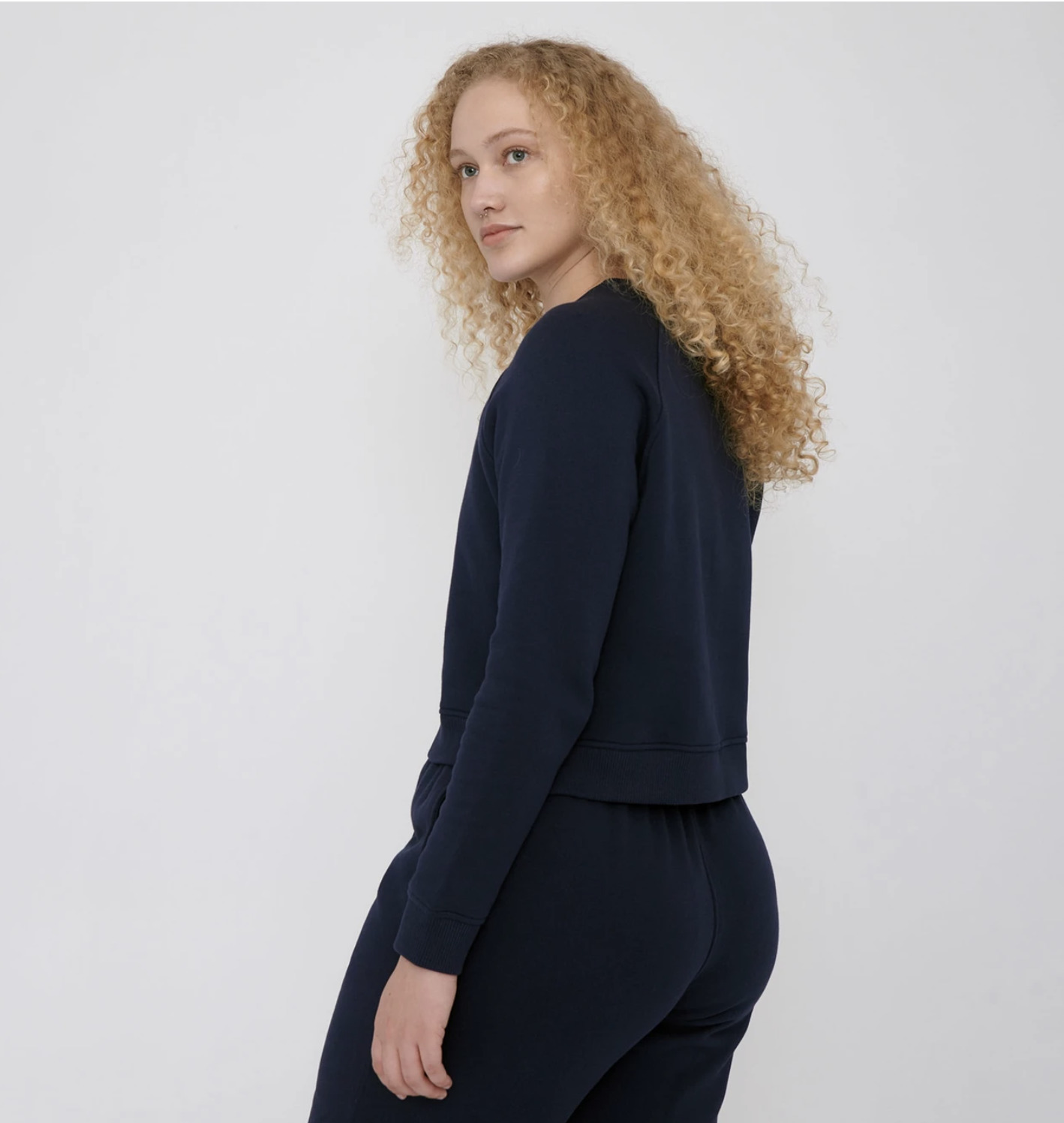 Sweat-shirt court navy - Organic Basics 3