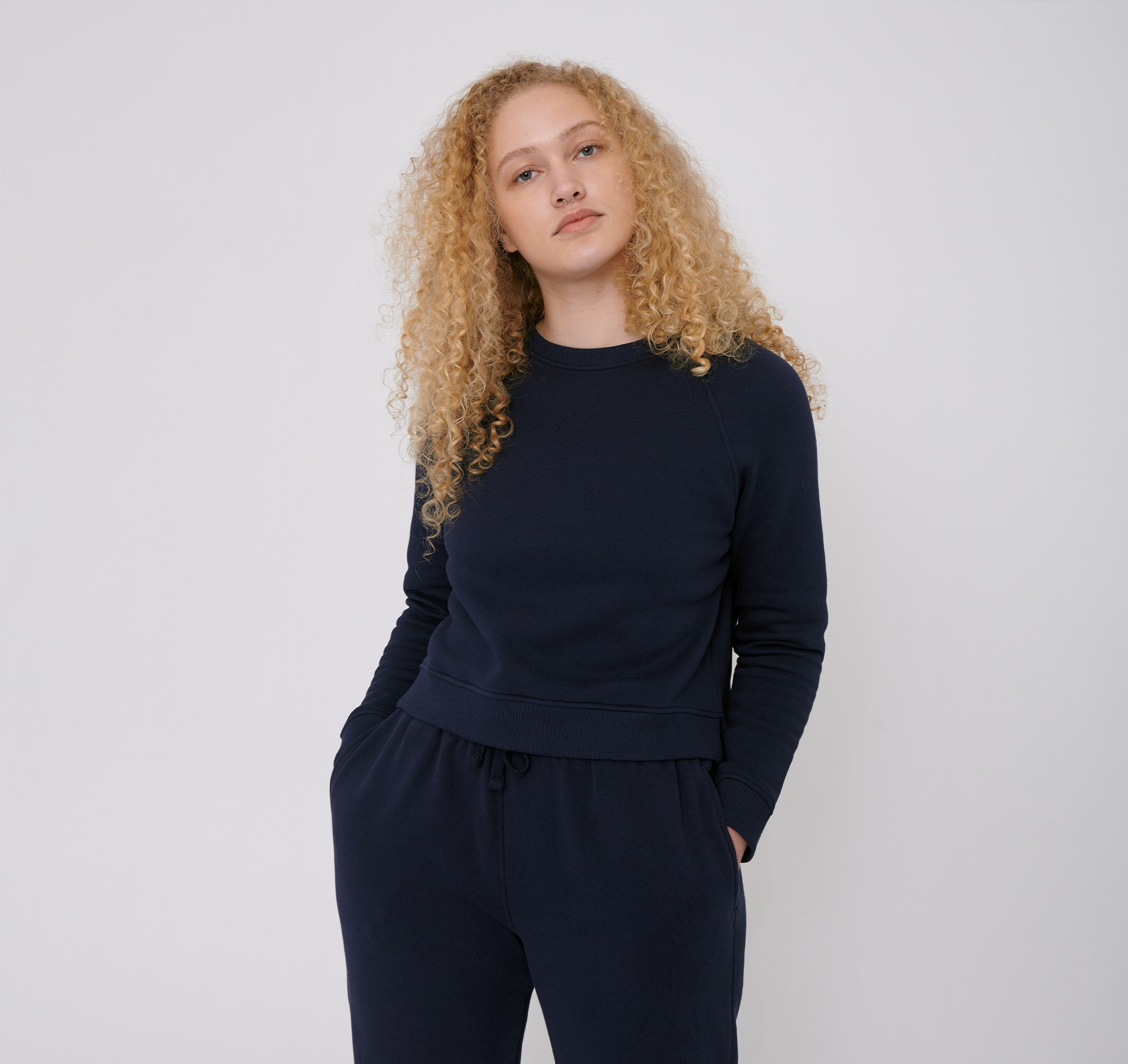 Sweat-shirt court navy - Organic Basics 2
