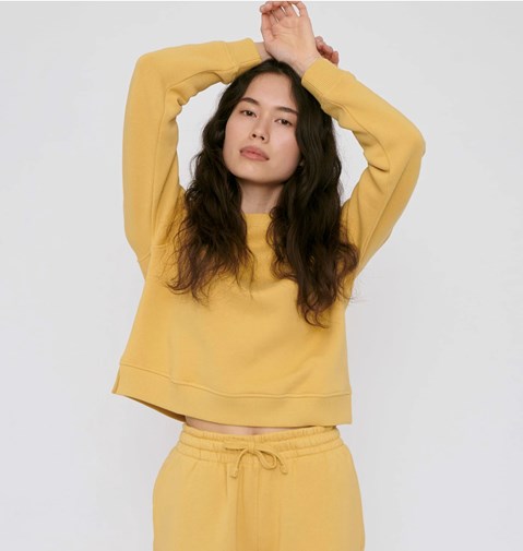 Sweat-shirt court Jaune - Organic Basics