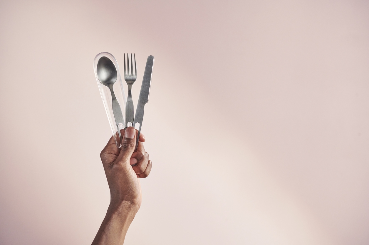 Couverts nomades en inox réutilisables avec étui - Gobi 2