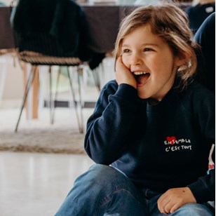 Sweat Enfant bio GOTS "Ensemble c'est tout" 2 à 10 ans Bleu navy