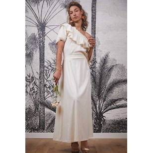 Robe longue bohème romantique chanvre et coton éthique - BADIANE