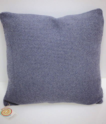 Housse de coussin en laine recyclée - Blue de Respiin 3