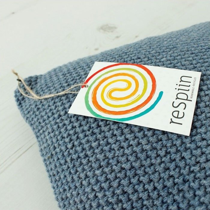 Housse de coussin en laine recyclée - Blue de Respiin 2