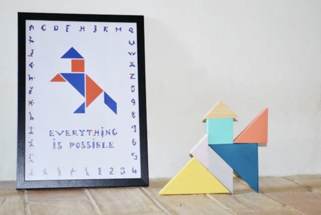 TANGRAM en bois coloré - Me & Mine 5