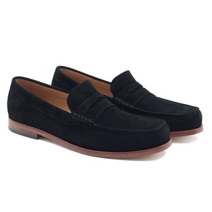 Mocassins urbains cuir daim noir