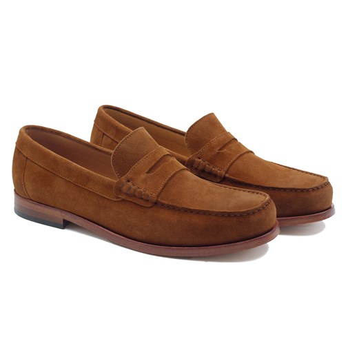 Mocassins urbains cuir daim cognac