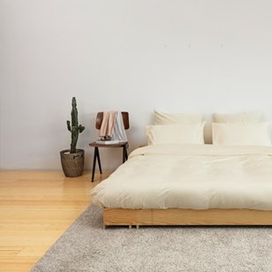 Housse de couette en Satin de coton Ivoire de KALANI