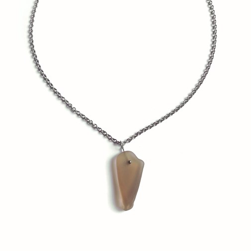 Collier ÎLE en verre dépoli des plages - PIÈCE UNIQUE