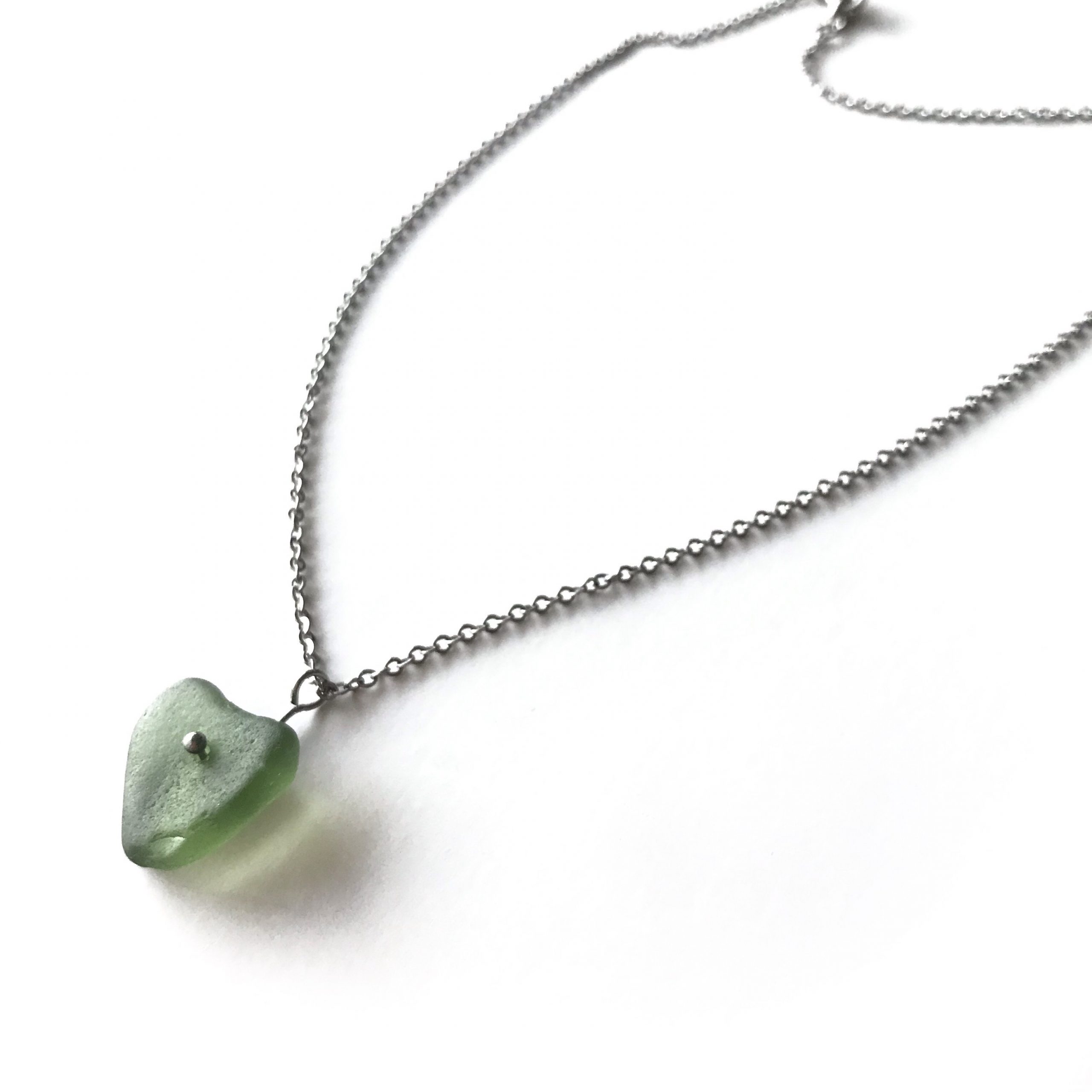 Collier ÎLOT Coeur en verre dépoli des plages - PIÈCE UNIQUE 2