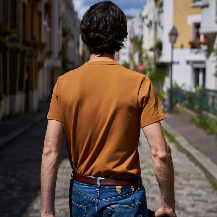 Henley été coton biologique pour hommes