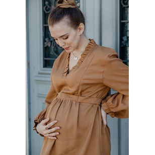 Blouse PRAHA - Grossesse et allaitement - en tencel camel